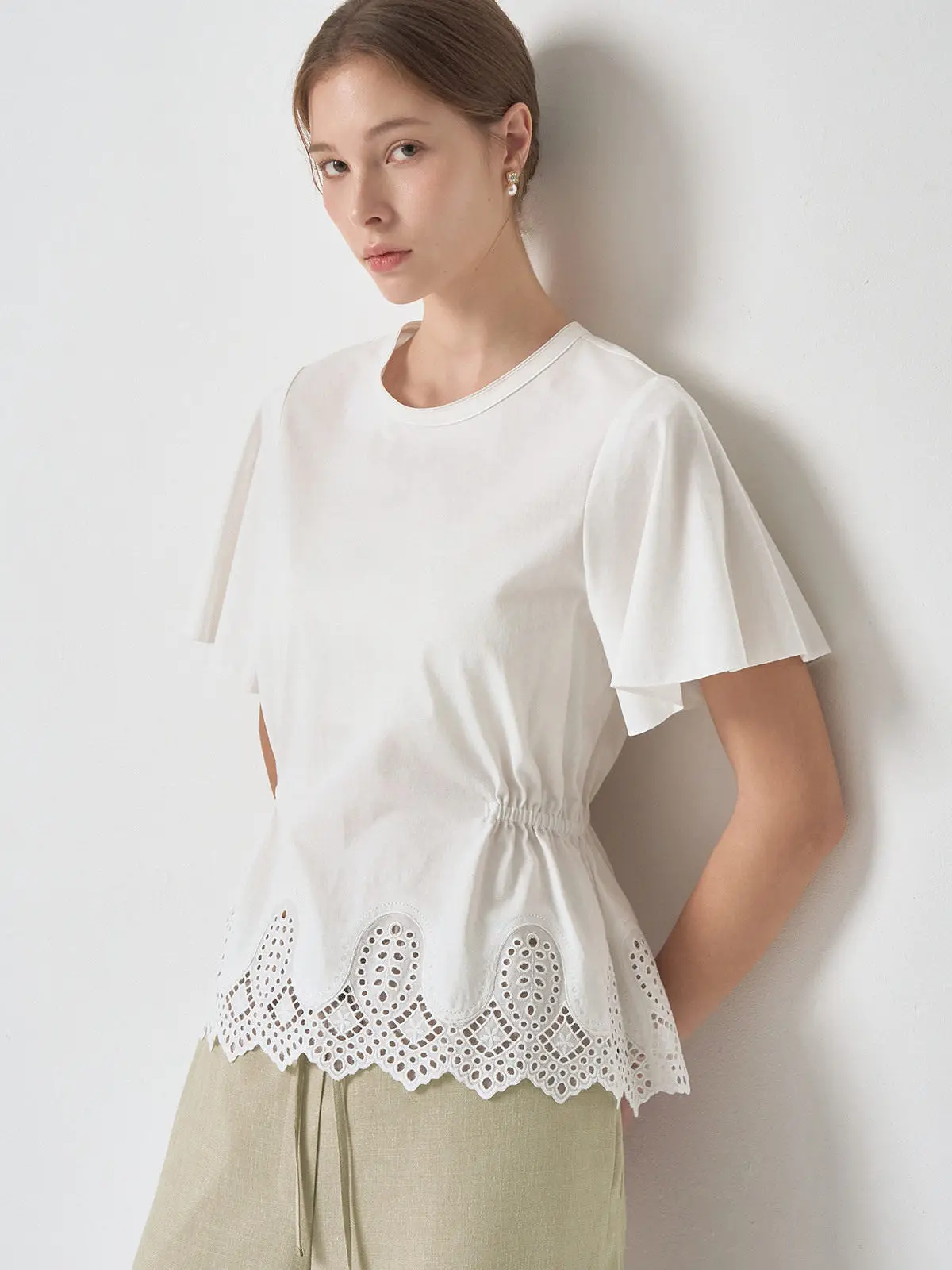 Fashionable Casual Lace Splice Elastic Band T-Shirt Comfortable Skin-Friendly Summer New Arrival Korean Style Ladies Top
Fashionable Casual Lace Splice Elastic Band T-Shirt Comfortable Skin-Friendly Summer New Arrival Korean Style Ladies Top