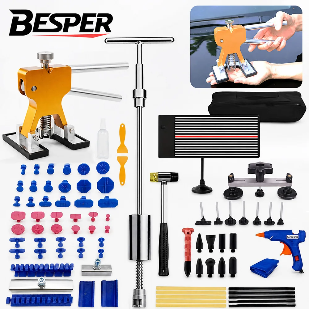 Car Paintless Dent Repair Kit Professional Auto Body Hail Pit Remover Sheet Metal Dent Puller Complete Workshop Hand Tools Set
Car Paintless Dent Repair Kit Professional Auto Body Hail Pit Remover Sheet Metal Dent Puller Complete Workshop Hand Tools Set