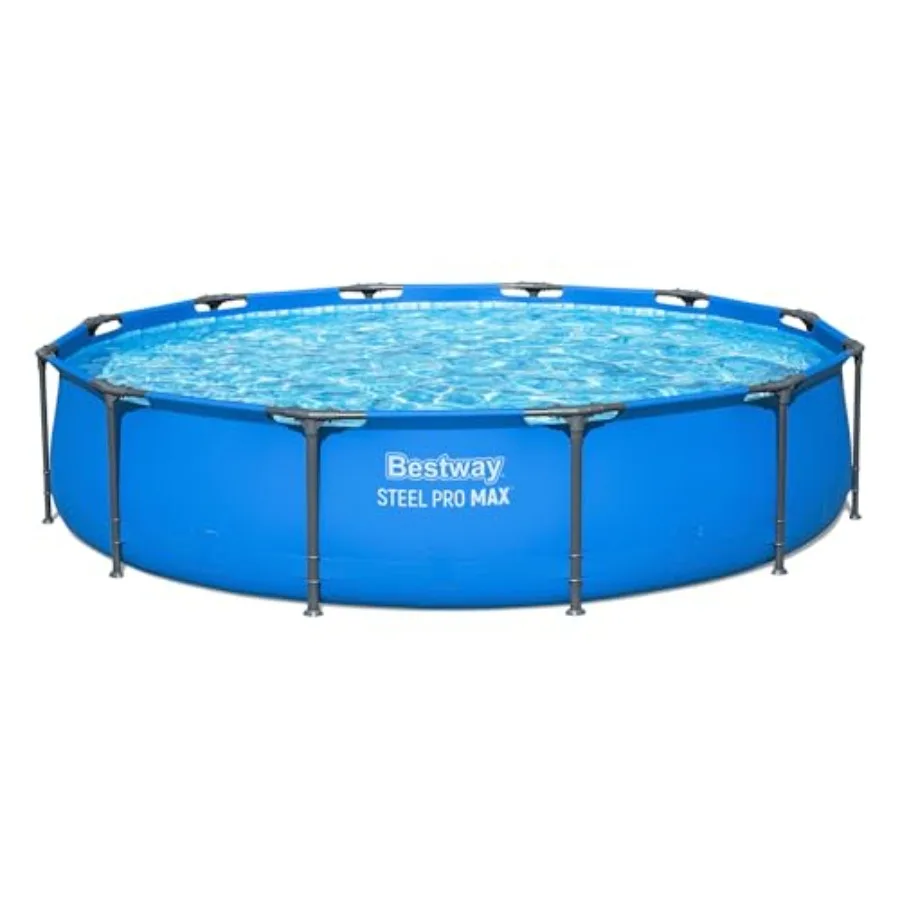 Backyard outdoor swimming pool, steel frame, blue, 12 x 30 round above-ground pool with durable metal construction
Backyard outdoor swimming pool, steel frame, blue, 12 x 30 round above-ground pool with durable metal construction