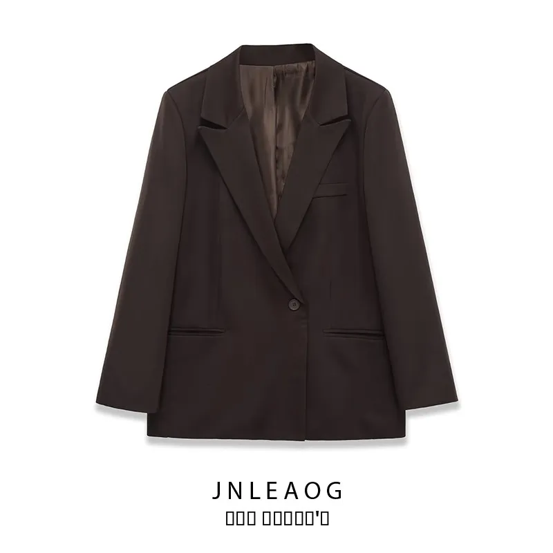 Faionable Loose Double-Breasted Suit Jaet Women's Autumn New Sle JNLEAOG Busin Long Sve Polyester Coat
Faionable Loose Double-Breasted Suit Jaet Women's Autumn New Sle JNLEAOG Busin Long Sve Polyester Coat