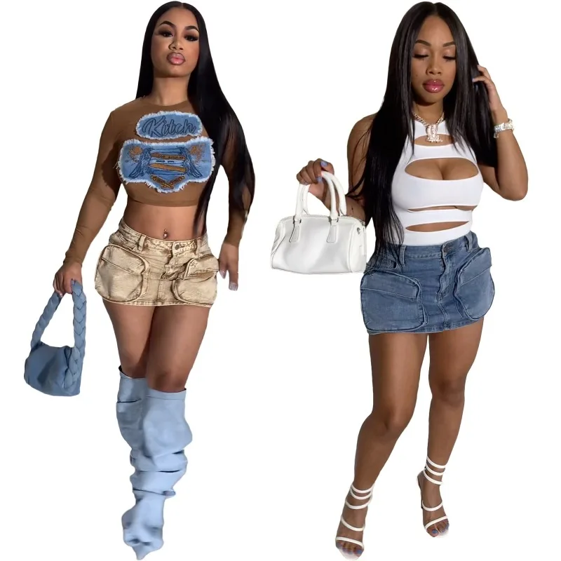 2024 Summer Women Denim Mini Cargo Skirts 3D Multi Pockets Button Bodycon Casual Jeans Skirt Fashion Casual Streetwear Bottom
2024 Summer Women Denim Mini Cargo Skirts 3D Multi Pockets Button Bodycon Casual Jeans Skirt Fashion Casual Streetwear Bottom