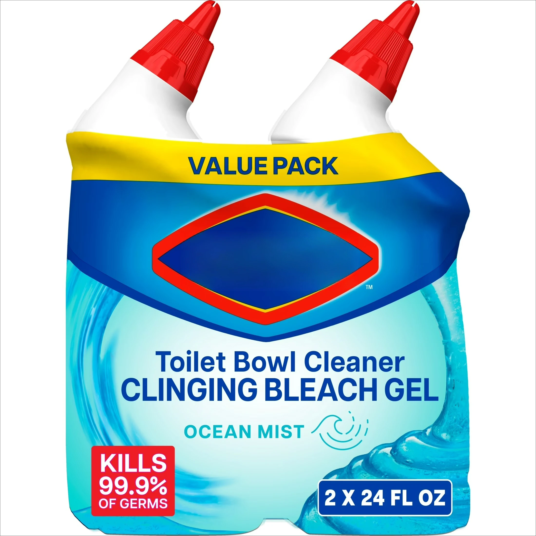Toilet Bowl Cleaner Clinging Bleach Gel, Ocean Mist, 24 fl oz, 2 Pack
Toilet Bowl Cleaner Clinging Bleach Gel, Ocean Mist, 24 fl oz, 2 Pack