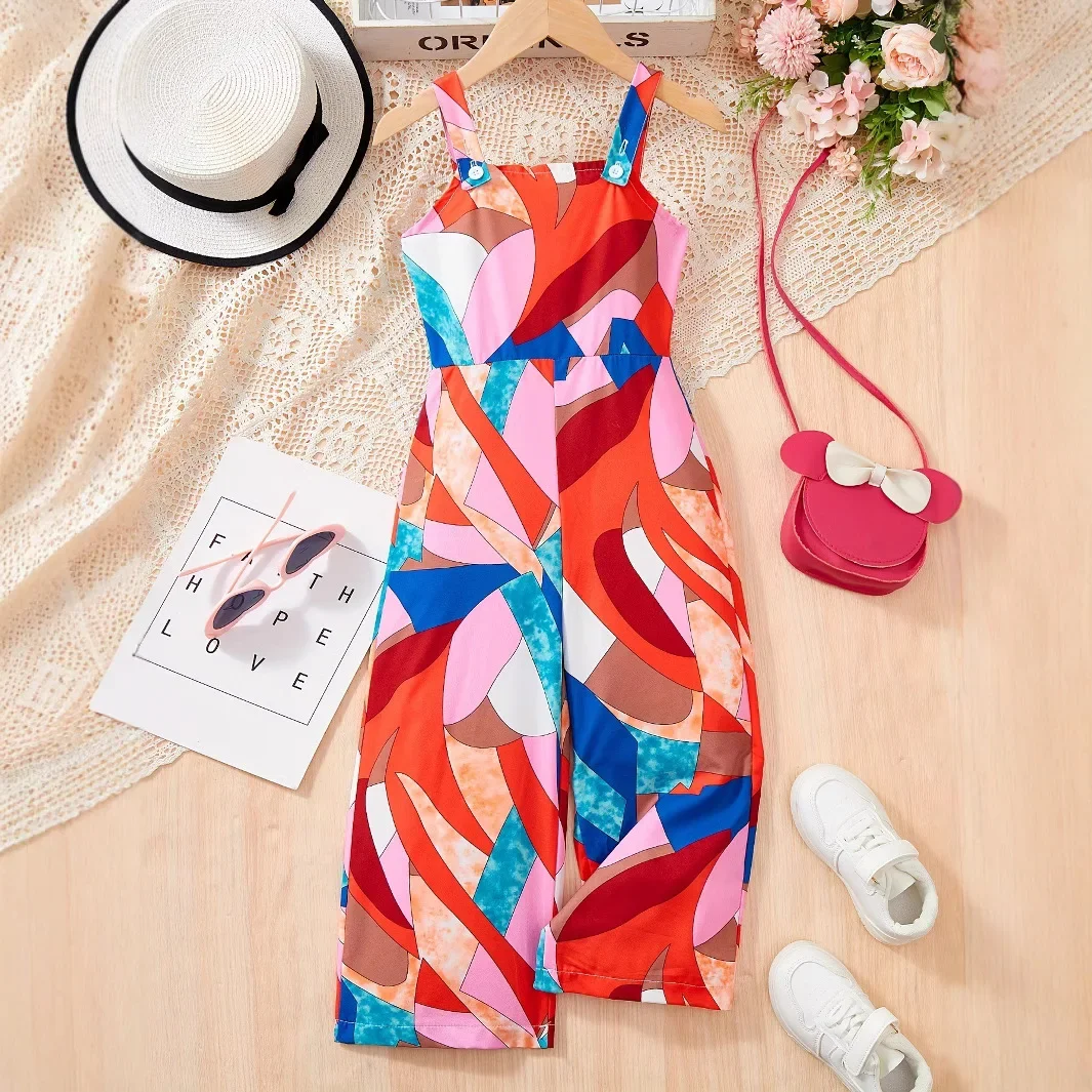 New 2025 Girls Summer Thin Casual Sleeveless Geometric Pattern Print Jumpsuit Fashion Loose Jumpsuits Romper Vacation Clothing
New 2025 Girls Summer Thin Casual Sleeveless Geometric Pattern Print Jumpsuit Fashion Loose Jumpsuits Romper Vacation Clothing