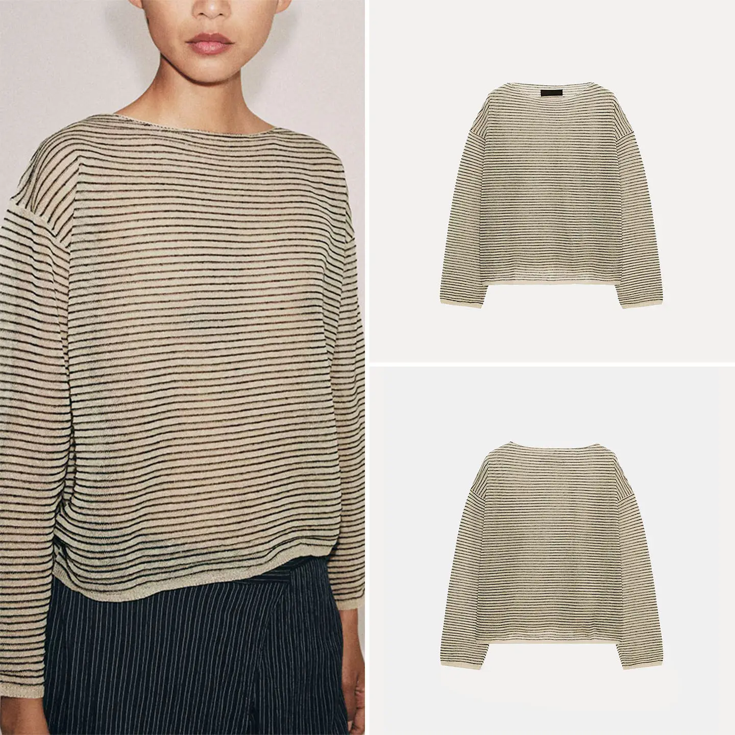 Women's Summer 2026 Casual Long Sleeve round Neck Thin Knitted Shirt Fine Stripes Lightweight Comfortable Fashion Ladies' Top
Women's Summer 2026 Casual Long Sleeve round Neck Thin Knitted Shirt Fine Stripes Lightweight Comfortable Fashion Ladies' Top