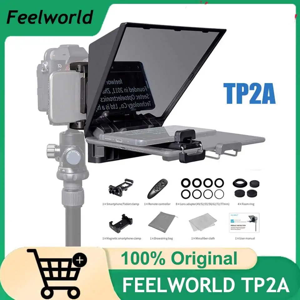 FEELWORLD TP2A Mini Teleprompter 8 inch Portable Supports Under 8" Smartphone Tablet Prompting Smartphone DSLR Camera Bluetooth
FEELWORLD TP2A Mini Teleprompter 8 inch Portable Supports Under 8" Smartphone Tablet Prompting Smartphone DSLR Camera Bluetooth