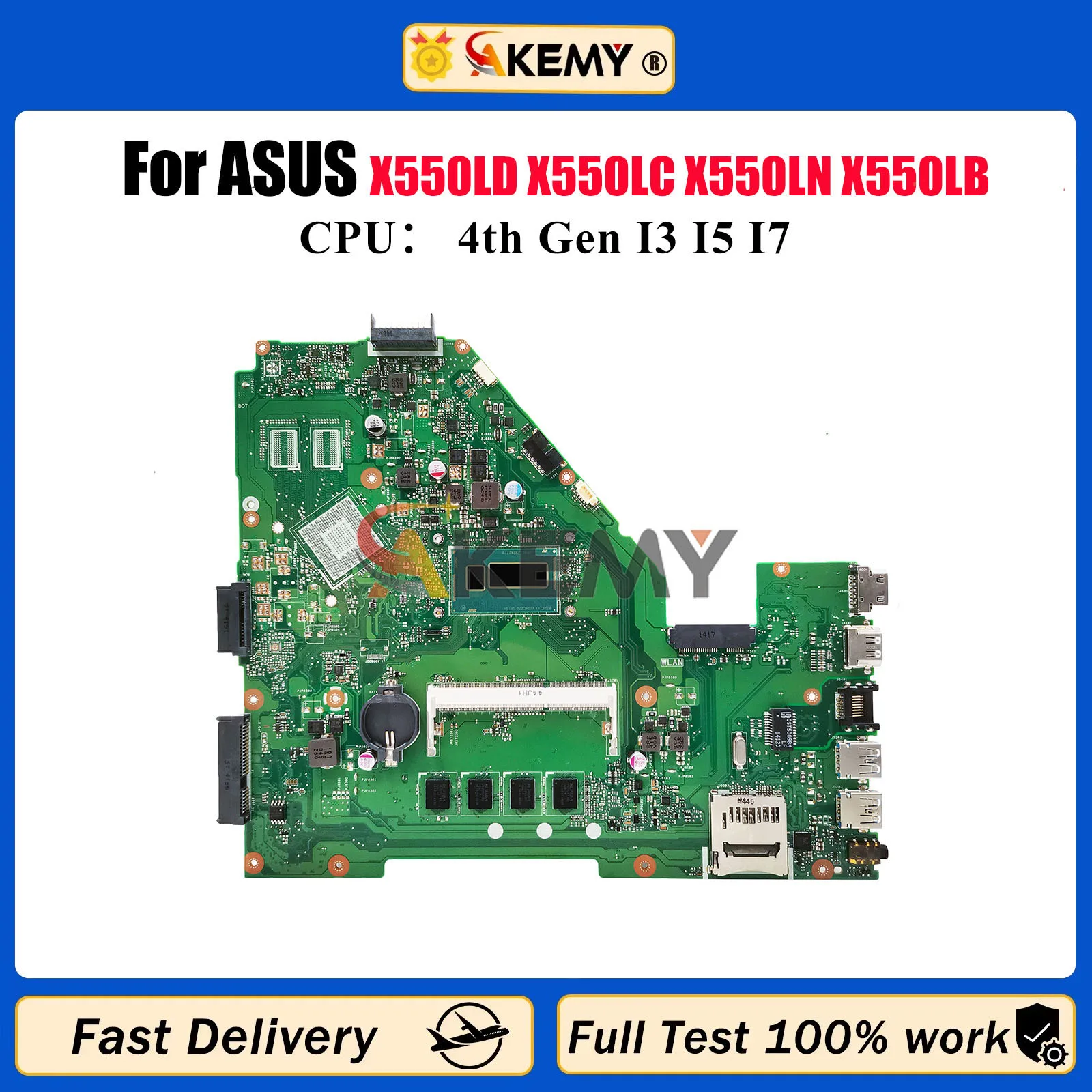 Материнская плата для ноутбука X550LA ASUS VivoBook X550L R510L X552L Y581L X550LD X550LC X550LN X550LB с процессором I3 I5 I7 stk
Материнская плата для ноутбука X550LA ASUS VivoBook X550L R510L X552L Y581L X550LD X550LC X550LN X550LB с процессором I3 I5 I7 stk
