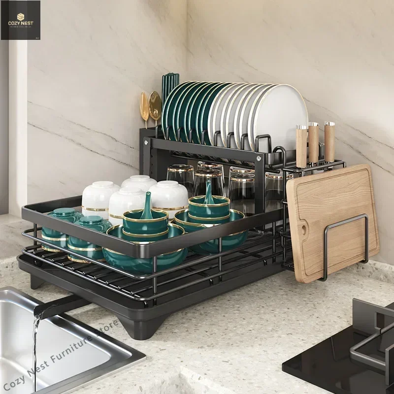 Stainless Steel Dish Drying Rack Adjustable Kitchen Plates Organizer with Drainboard Over Sink Countertop Cutlery Storage Holder
Stainless Steel Dish Drying Rack Adjustable Kitchen Plates Organizer with Drainboard Over Sink Countertop Cutlery Storage Holder