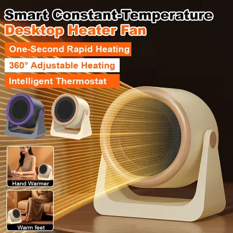 Portable Energy Saving Desktop Heater Constant Temperature Solar Powered Instant Heat PTC Ceramic Heating Home Office Bedroom