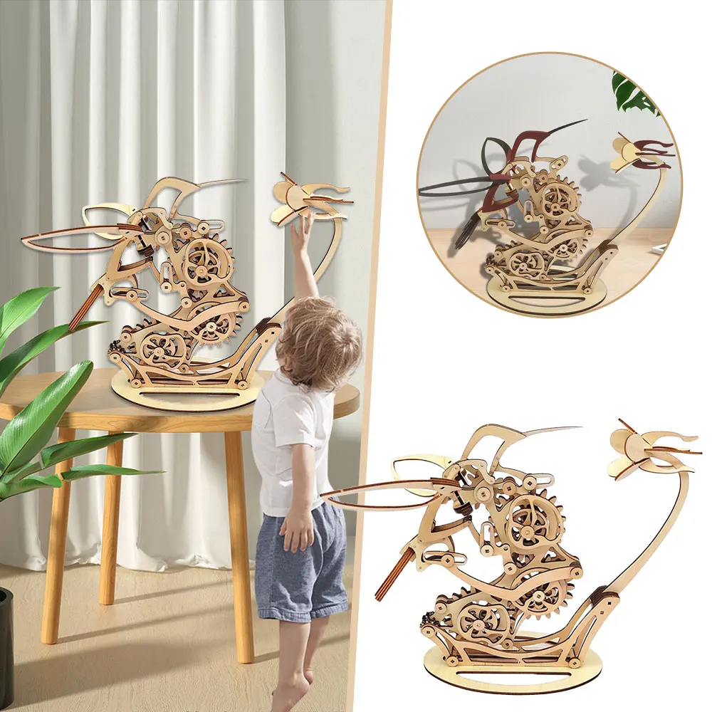 3D Wooden Mechanical Hummingbird Model Manual Assembly Puzzle Child Gifts Adult Children Creative Assembly Toys Ornaments New 
3D Wooden Mechanical Hummingbird Model Manual Assembly Puzzle Child Gifts Adult Children Creative Assembly Toys Ornaments New