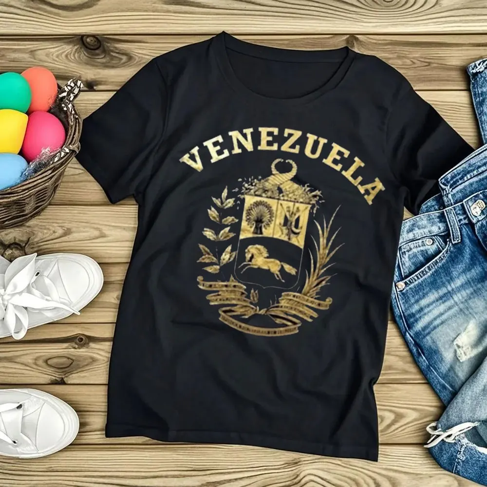 Venezuela of Arms T-Shirt Gold Foil Print Women Clothes O-neck Short-sleeve Sweatshirt Fashion Pattern Clothes Hot Sale Tees
Venezuela of Arms T-Shirt Gold Foil Print Women Clothes O-neck Short-sleeve Sweatshirt Fashion Pattern Clothes Hot Sale Tees