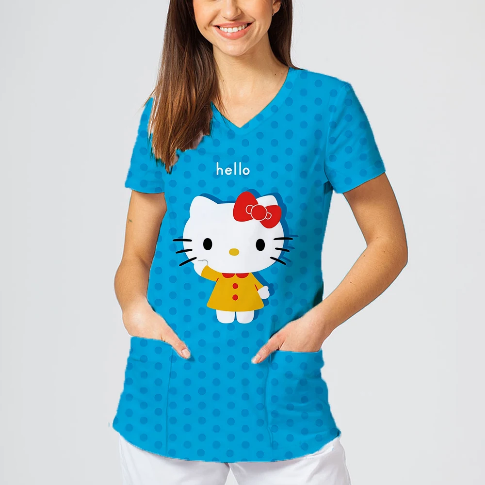 Comfortable and Fashion Women's Summer Short Sleeved Tops Hello Kitty Cartoon Pattern Printed V-neck T-shirts for Women
Comfortable and Fashion Women's Summer Short Sleeved Tops Hello Kitty Cartoon Pattern Printed V-neck T-shirts for Women