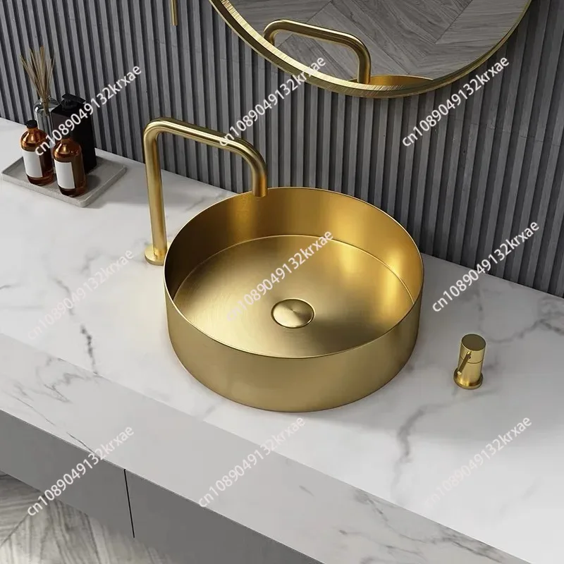 Golden round stainless steel countertop basin Light luxury countertop Undercounter Wash Single Hotel
Golden round stainless steel countertop basin Light luxury countertop Undercounter Wash Single Hotel