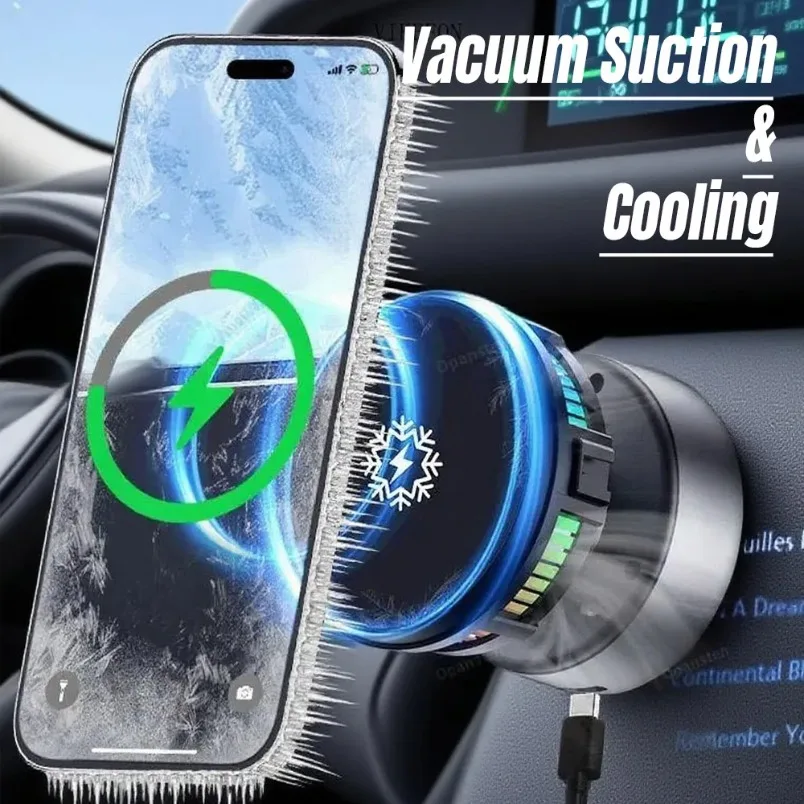 Hot Sale Magnetic Refrigeration Wireless Car Charger Vacuum Adsorption Zinc Alloy 360° Rotation for iPhone Car Desktop Office
Hot Sale Magnetic Refrigeration Wireless Car Charger Vacuum Adsorption Zinc Alloy 360° Rotation for iPhone Car Desktop Office