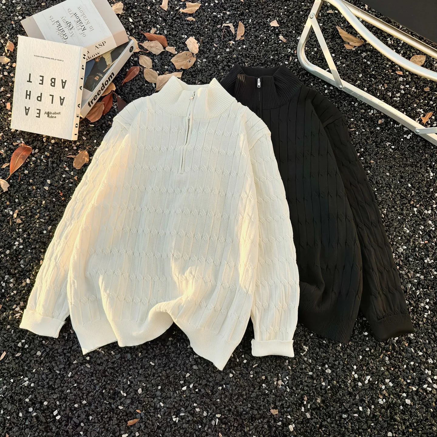 Trendy Men's Knitted Sweater f Zipper Twist Pattern Warm Base Layer Top Korean Sle Spring Casual Long Sve Knitwear
Trendy Men's Knitted Sweater f Zipper Twist Pattern Warm Base Layer Top Korean Sle Spring Casual Long Sve Knitwear