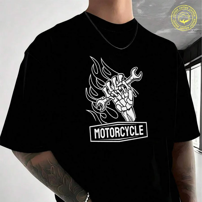 Men Cotton T-Shirt Motorcycle With Flames Moto T Shirt O-neck Short Sleeve Tees Fashion Hip Hop Tshirt
Men Cotton T-Shirt Motorcycle With Flames Moto T Shirt O-neck Short Sleeve Tees Fashion Hip Hop Tshirt