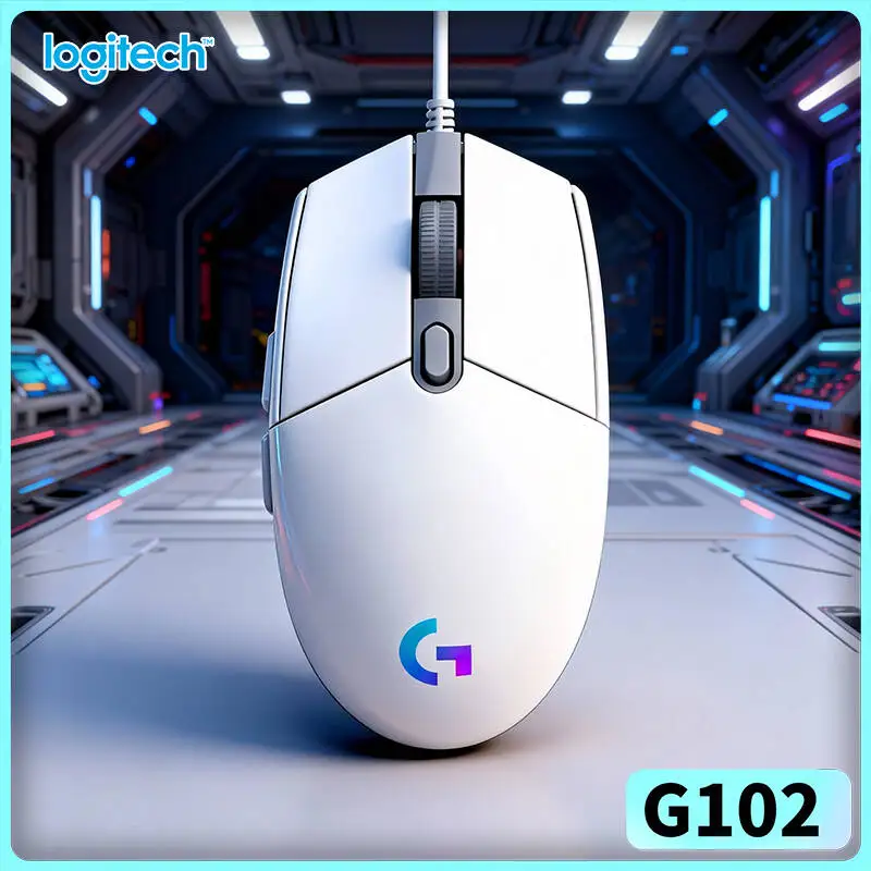 Logitech G102 Prodigy Gaming Mouse 6 Programmable Buttons HERO Sensor RGB Backlit for PC Mac Gamers