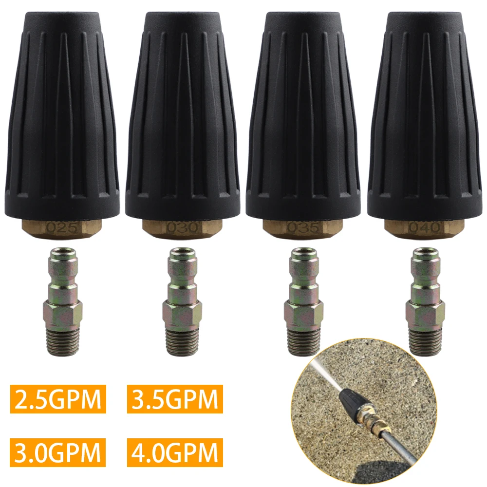 Турбонасадка для мойки высокого давления 360 ° Вращающийся распылитель с быстроразъемным соединением 1/4 дюйма, 4000 фунтов на кв. дюйм, расход 2,5 / 3,0 / 3,5 / 4,0 галлонов в минуту
Турбонасадка для мойки высокого давления 360 ° Вращающийся распылитель с быстроразъемным соединением 1/4 дюйма, 4000 фунтов на кв. дюйм, расход 2,5 / 3,0 / 3,5 / 4,0 галлонов в минуту