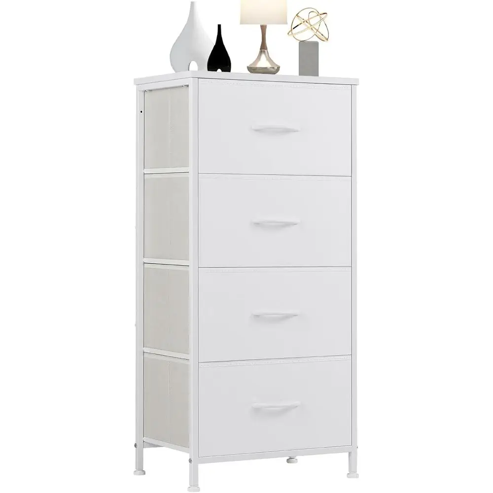 Nightstand Bede Table with 4 Drawers, Removable Fabric Bins, Steel and Wood Top, Organizer Furniture for Bedroom, Closet, Living
Nightstand Bede Table with 4 Drawers, Removable Fabric Bins, Steel and Wood Top, Organizer Furniture for Bedroom, Closet, Living