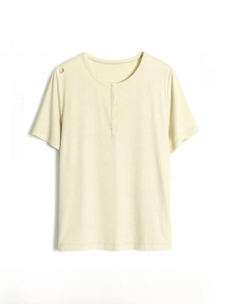 Summer Wear Henry Collar Acetate Modal ort Sve Women's Loose plus Size T-irt Slimming Young Looking Top Casual Sle
Summer Wear Henry Collar Acetate Modal ort Sve Women's Loose plus Size T-irt Slimming Young Looking Top Casual Sle