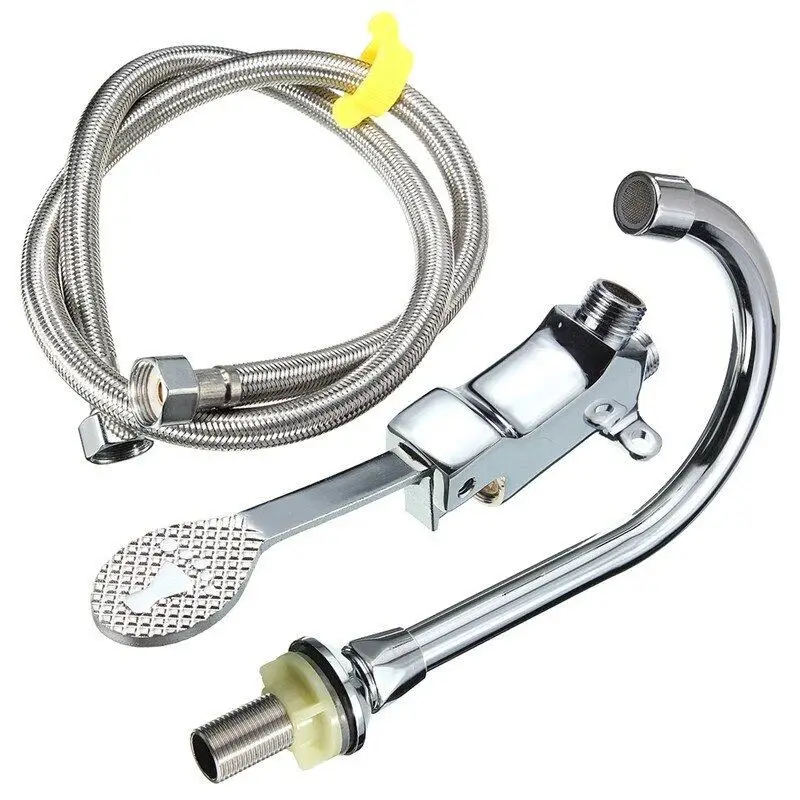 Foot Pedal Valve Faucet Copper Vertical Basin For Home + 1M Flexible Hose and Foot Plate
Foot Pedal Valve Faucet Copper Vertical Basin For Home + 1M Flexible Hose and Foot Plate