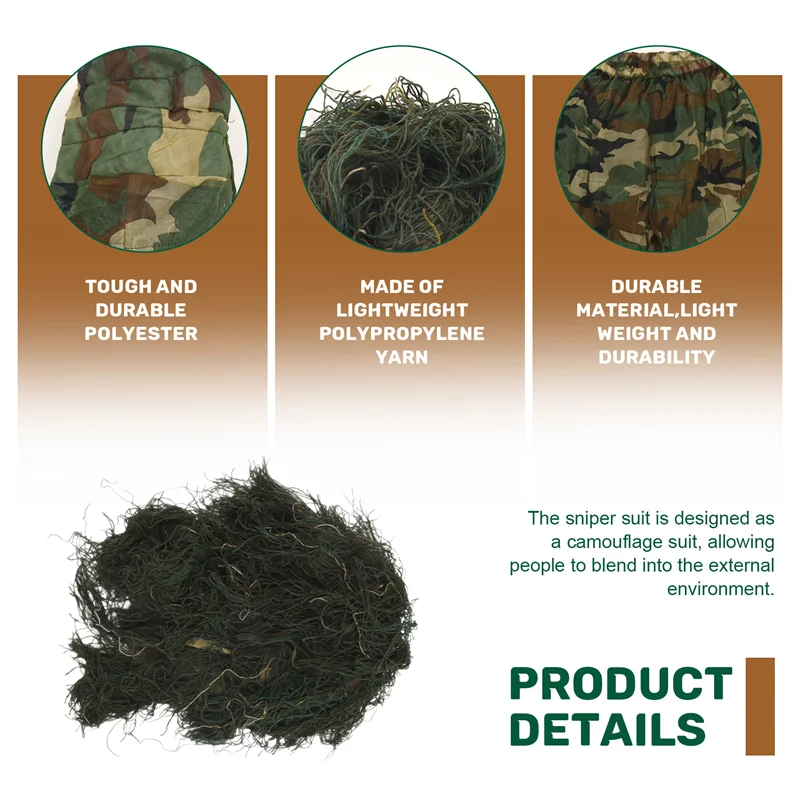 RTENTE-5 In 1 Ghillie Suit,3D Camouflage Outdoor Hunting Apparel Including Jacket,Pants,Hood,Carry Bag For Adults Kids Youth
RTENTE-5 In 1 Ghillie Suit,3D Camouflage Outdoor Hunting Apparel Including Jacket,Pants,Hood,Carry Bag For Adults Kids Youth