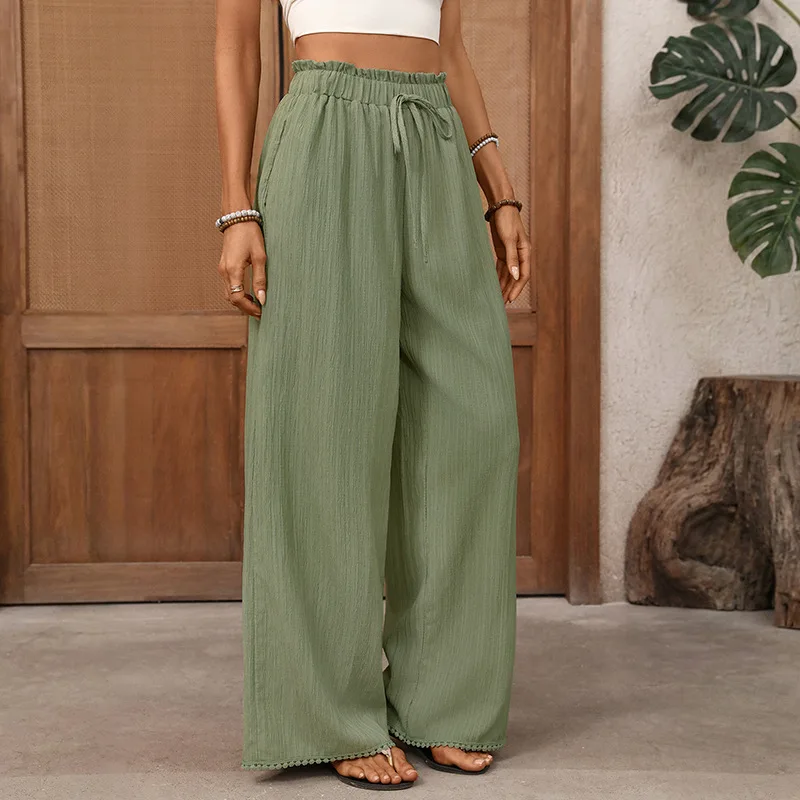 Women Pant Wide Leg Long Pants Lace Up Elastic Waist Straight Trousers Y2k Streetwear Elegant Casual Loose Work 2026 Spring
Women Pant Wide Leg Long Pants Lace Up Elastic Waist Straight Trousers Y2k Streetwear Elegant Casual Loose Work 2026 Spring
