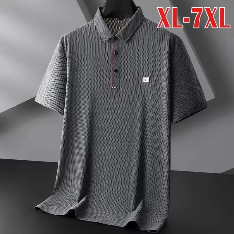 New Seamless Summer Men's Polo Shirts Luxury Short Sleeve Solid Color High Elasticity Casual Male Tees Plus Size 6XL 7XL
New Seamless Summer Men's Polo Shirts Luxury Short Sleeve Solid Color High Elasticity Casual Male Tees Plus Size 6XL 7XL