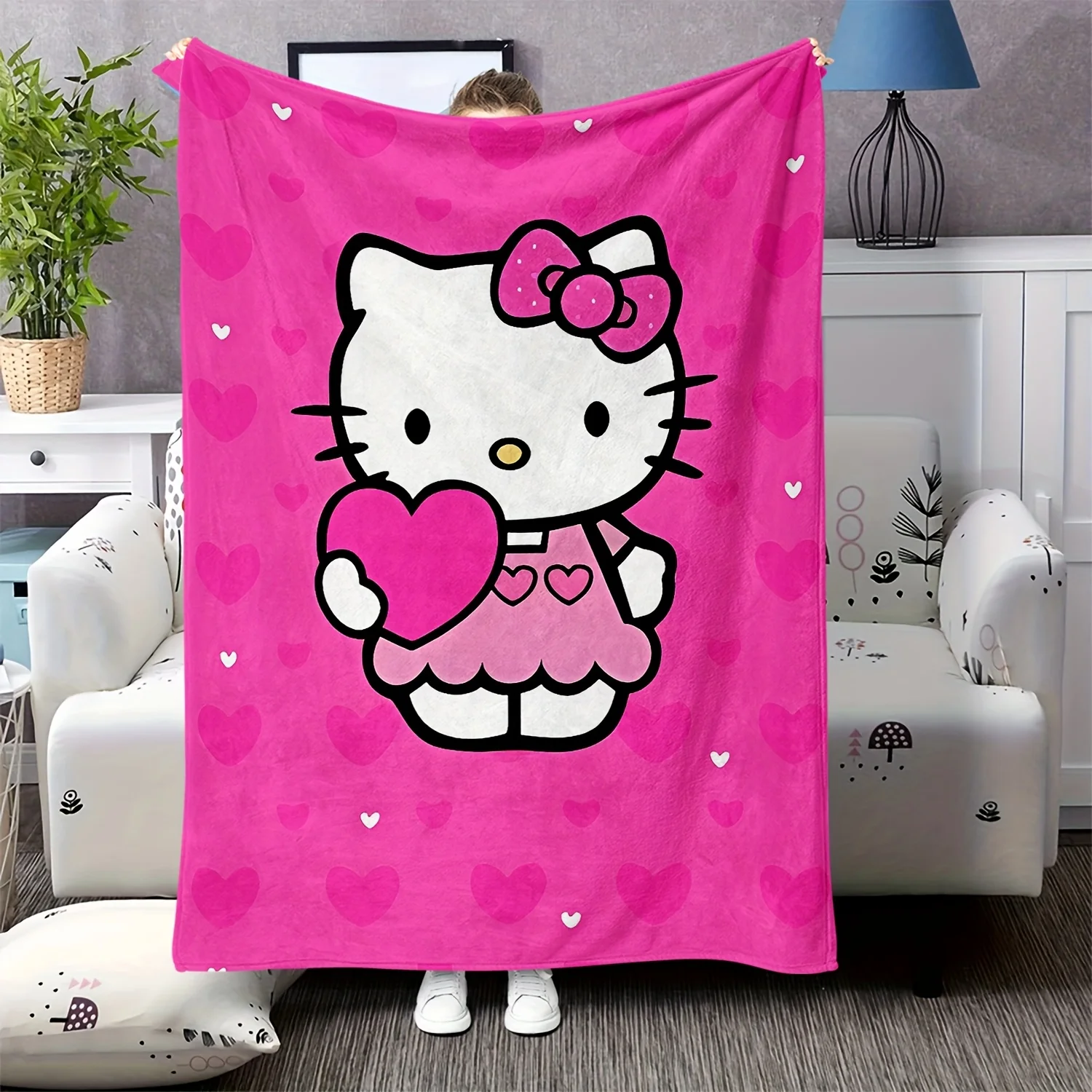 Розовое фланелевое одеяло с принтом Hello Kitty, мягкое, пушистое, дышащее, прочное, для дивана, домашнего декора, подарка, для повседневного использования
Розовое фланелевое одеяло с принтом Hello Kitty, мягкое, пушистое, дышащее, прочное, для дивана, домашнего декора, подарка, для повседневного использования