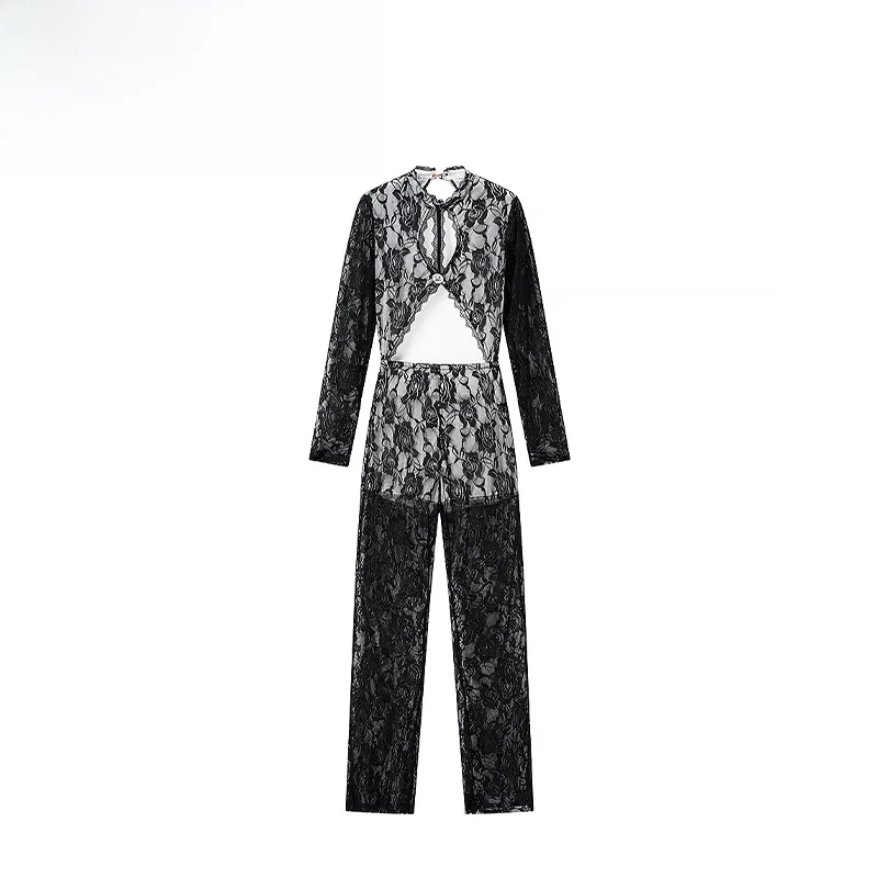 Fashionable Lace Jumpsuit High Waist Long Pants Women's Clothing ZR Spring New Arrival Versatile Design Polyester Fiber
Fashionable Lace Jumpsuit High Waist Long Pants Women's Clothing ZR Spring New Arrival Versatile Design Polyester Fiber