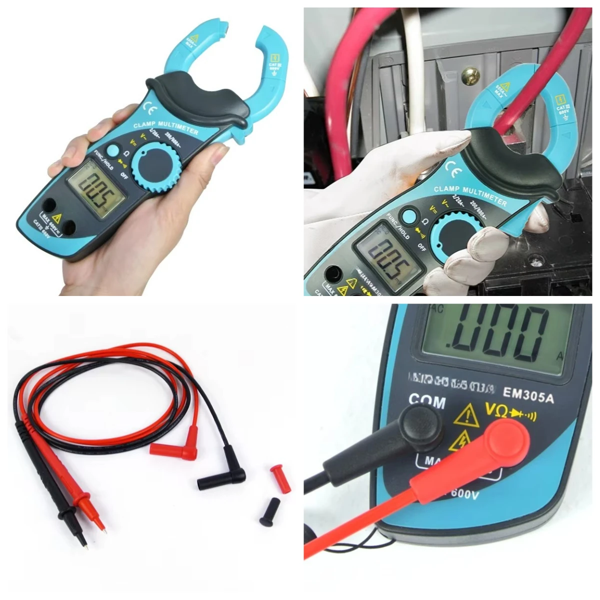 Auto Range Digital Clamp Meter Handheld LCD Display AC DC Voltage Current Tester with Zeroing Function
Auto Range Digital Clamp Meter Handheld LCD Display AC DC Voltage Current Tester with Zeroing Function