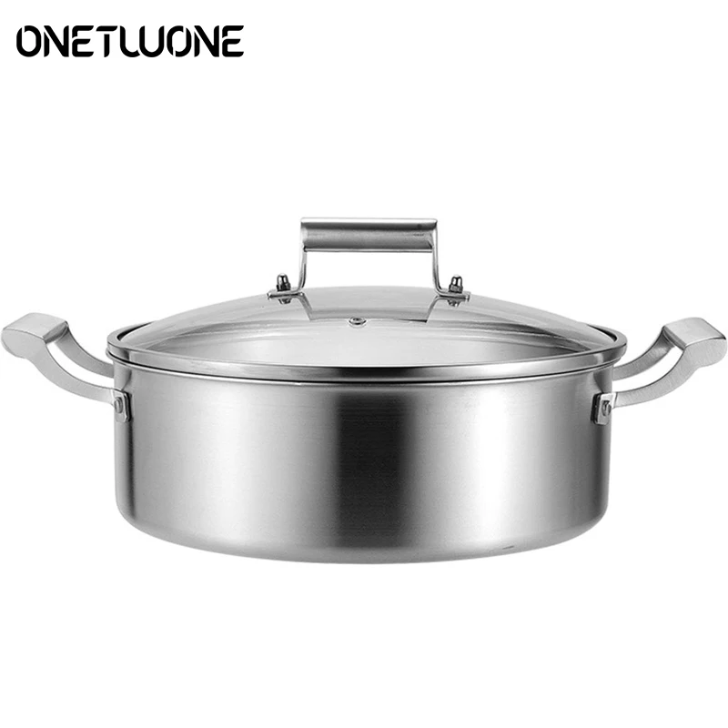 28/30/32/34cm Soup Pot 5 Layer Steel Pot with Glass Lid 304 Stainless Steel Cooking Pot for Gas and Induction Cooker Hot Pot Wok
28/30/32/34cm Soup Pot 5 Layer Steel Pot with Glass Lid 304 Stainless Steel Cooking Pot for Gas and Induction Cooker Hot Pot Wok