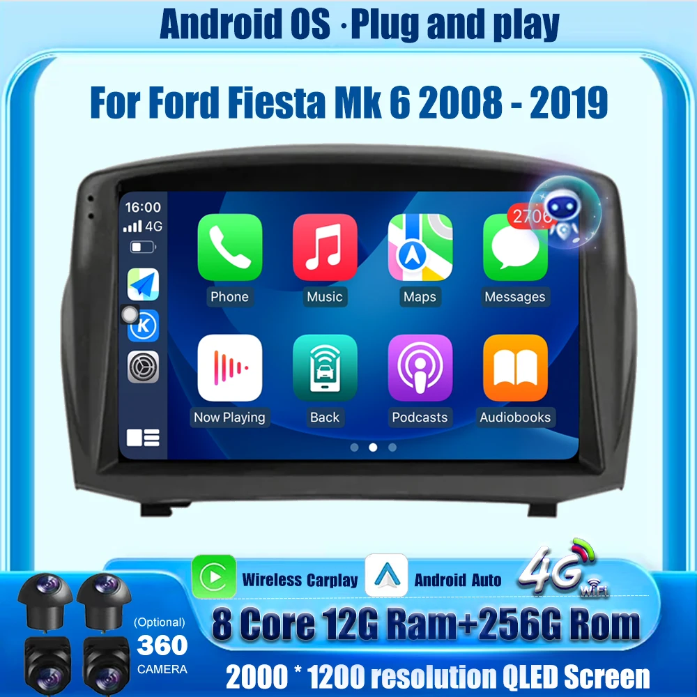 Автомобильный радиоприемник с экраном QLED, мультимедийный плеер, GPS-навигация для Ford Fiesta Mk 6 2008-2019, Android Auto, беспроводной CarPlay Bluetooth
Автомобильный радиоприемник с экраном QLED, мультимедийный плеер, GPS-навигация для Ford Fiesta Mk 6 2008-2019, Android Auto, беспроводной CarPlay Bluetooth