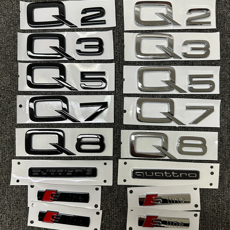 The new ABS letter 3D sticker For Audi Q2 Q3 Q5 Q7 Q8 logo quattro Sline Black Silver general
The new ABS letter 3D sticker For Audi Q2 Q3 Q5 Q7 Q8 logo quattro Sline Black Silver general