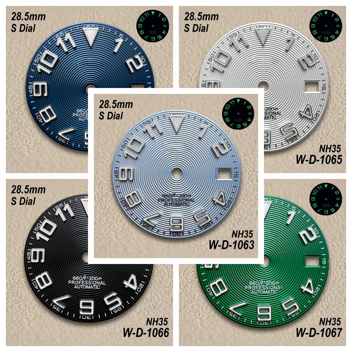 28.5mm S Logo Diving Dial Fit NH35/NH36/4R/7S Movement Green Luminous High Quality Watch Modification Accessorie
28.5mm S Logo Diving Dial Fit NH35/NH36/4R/7S Movement Green Luminous High Quality Watch Modification Accessorie