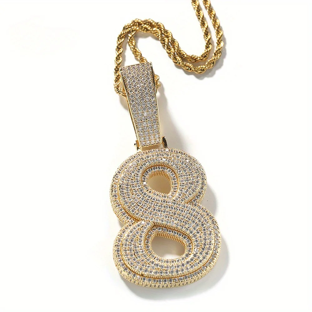 Men's Hip-Hop Digital Pendant Necklace, Copper Inlaid Cubic Zirconia Sweater Chain, Ideal Birthday & Holiday Gift for Family
Men's Hip-Hop Digital Pendant Necklace, Copper Inlaid Cubic Zirconia Sweater Chain, Ideal Birthday & Holiday Gift for Family