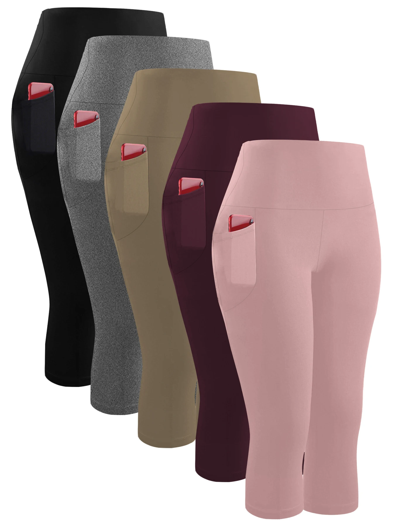 5 пар женских капри-леггинсов с высокой талией и карманами, супермягкие, с эффектом коррекции живота, для тренировок, бега, йоги и занятий спортом
5 пар женских капри-леггинсов с высокой талией и карманами, супермягкие, с эффектом коррекции живота, для тренировок, бега, йоги и занятий спортом