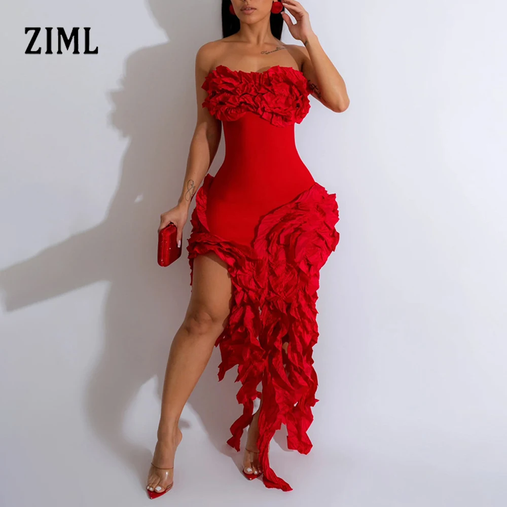 ZIML Solid Sexy Spliced Tassles Slimming Dresses for Women Strapless Sleeveless Backless Irregular Split Dress Female Fashion
ZIML Solid Sexy Spliced Tassles Slimming Dresses for Women Strapless Sleeveless Backless Irregular Split Dress Female Fashion