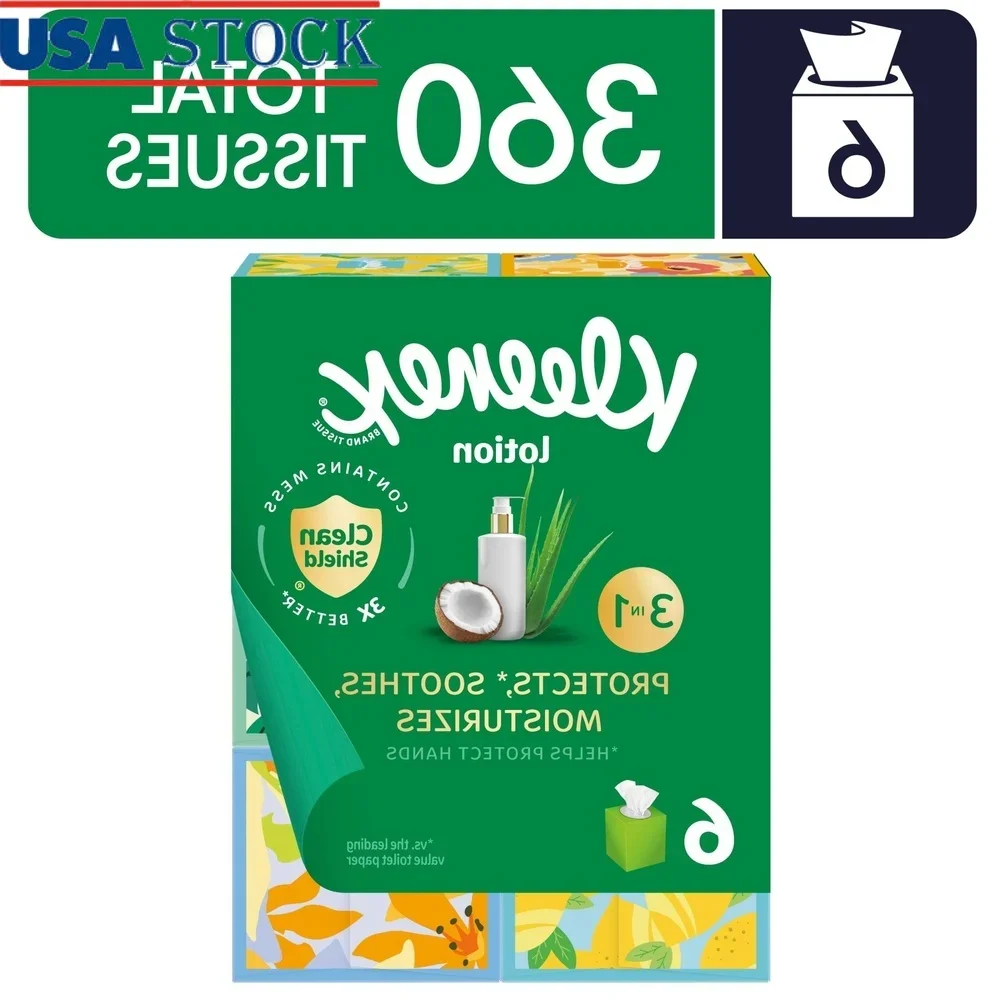 Lotion Facial Tissues with Coconut Oil and Aloe 3-Ply 60 Tissues per Box 6 Cube Boxes Moisturizing Dermatologist Tested Clean
Lotion Facial Tissues with Coconut Oil and Aloe 3-Ply 60 Tissues per Box 6 Cube Boxes Moisturizing Dermatologist Tested Clean