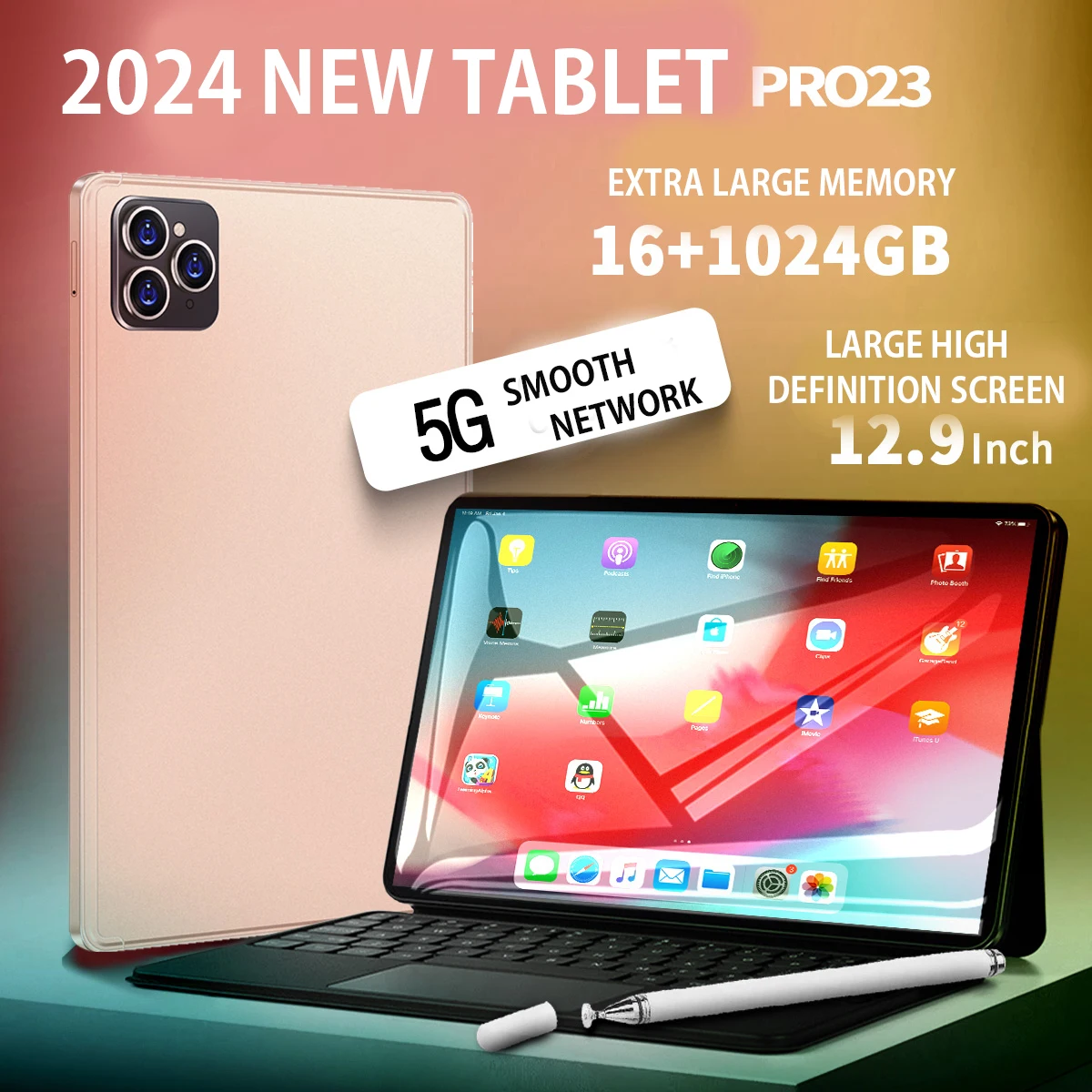 Original Tablet Pro23 12.9 Inch Full Screen CPU Dimensity 9000 Android 13 With Tablets Keyboard 5G Dual Card
Original Tablet Pro23 12.9 Inch Full Screen CPU Dimensity 9000 Android 13 With Tablets Keyboard 5G Dual Card