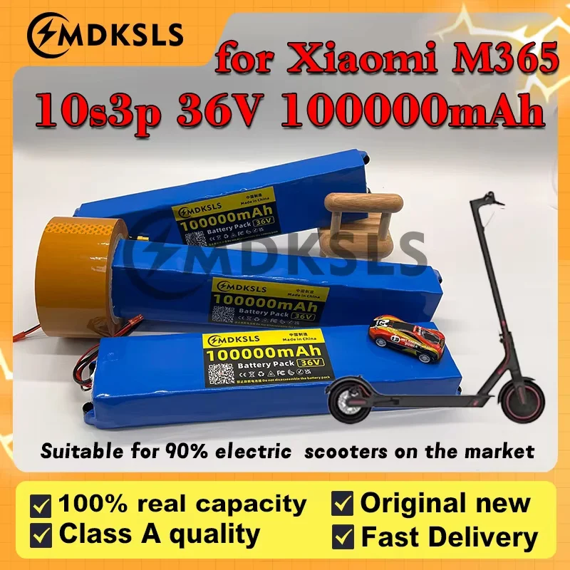 NEW 36V Battery 100Ah 18650 lithium battery pack 10S3P 1000W Same port 42V Electric S-cooter M365 E-BK Power Battery with BMS
NEW 36V Battery 100Ah 18650 lithium battery pack 10S3P 1000W Same port 42V Electric S-cooter M365 E-BK Power Battery with BMS