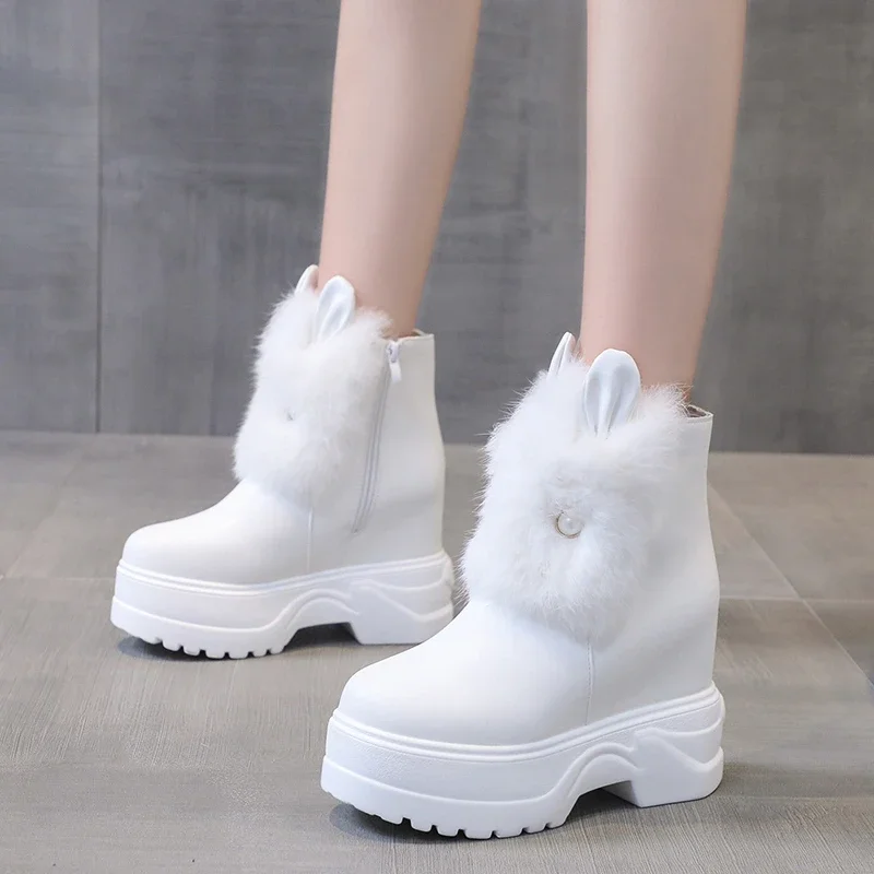 Rabbit Fur Waterproof Chunky Boots 2024 Women High Platform Warm Sneakers Winter Leather Snow Boots 9.5CM Thick Sole Ankle Boots
Rabbit Fur Waterproof Chunky Boots 2024 Women High Platform Warm Sneakers Winter Leather Snow Boots 9.5CM Thick Sole Ankle Boots