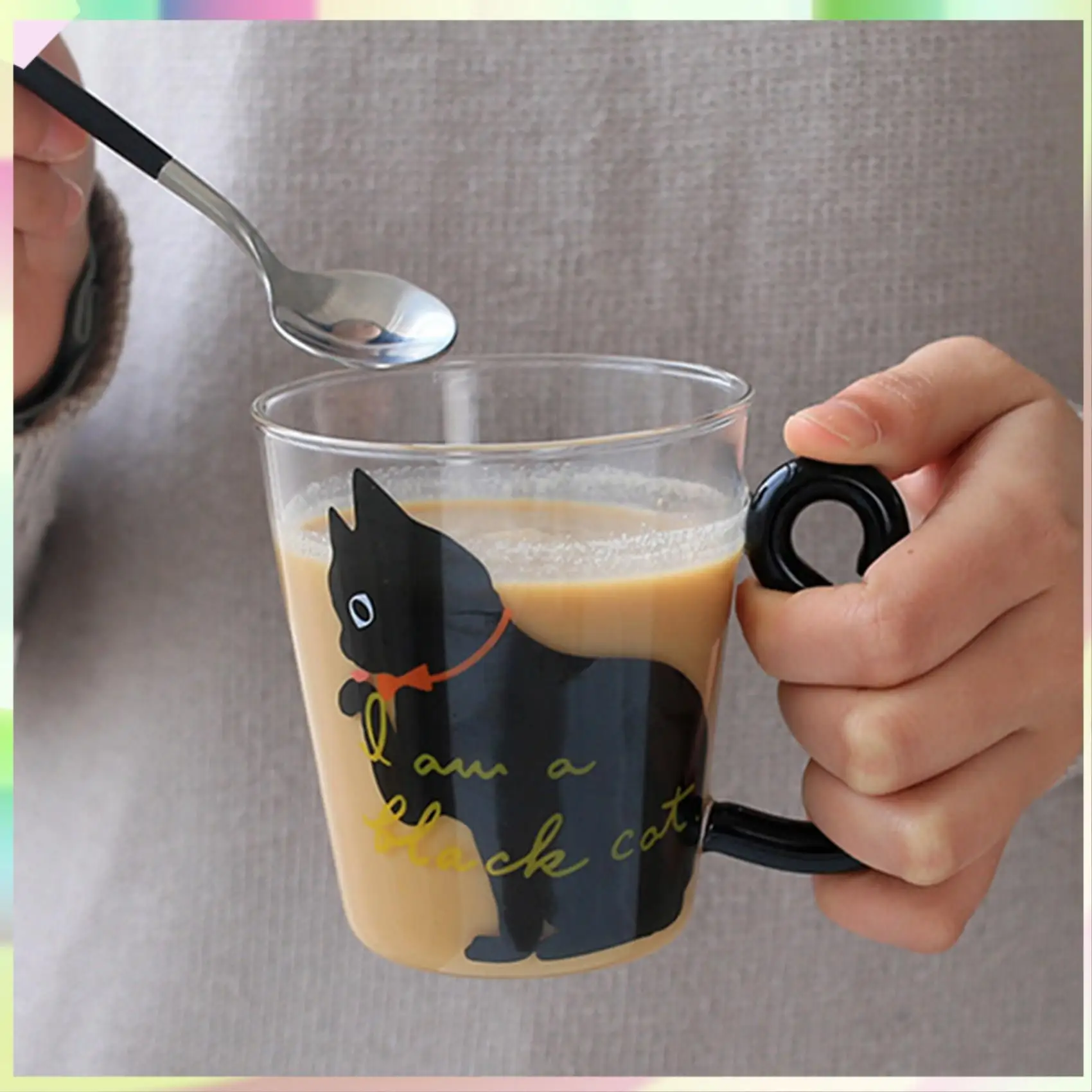 B23B Стеклянная чашка для воды с милым котенком, кружка с ручкой и кошачьим хвостом, кружка для молока, чая, кофе, фруктового сока, кружка для напитков, посуда для домашнего офиса, чашка для влюбленных
B23B Стеклянная чашка для воды с милым котенком, кружка с ручкой и кошачьим хвостом, кружка для молока, чая, кофе, фруктового сока, кружка для напитков, посуда для домашнего офиса, чашка для влюбленных
