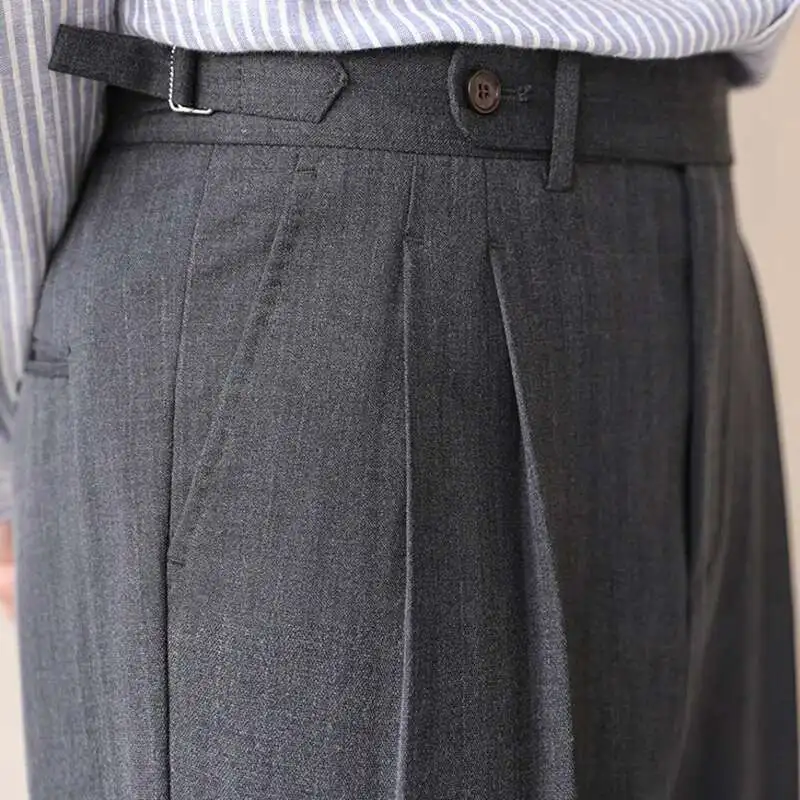 Business High Waist Straight Suit Pants Men British Slim Fit Pants Men Social Trousers Casual Pant Formal Wear Pantalones Hombre
Business High Waist Straight Suit Pants Men British Slim Fit Pants Men Social Trousers Casual Pant Formal Wear Pantalones Hombre