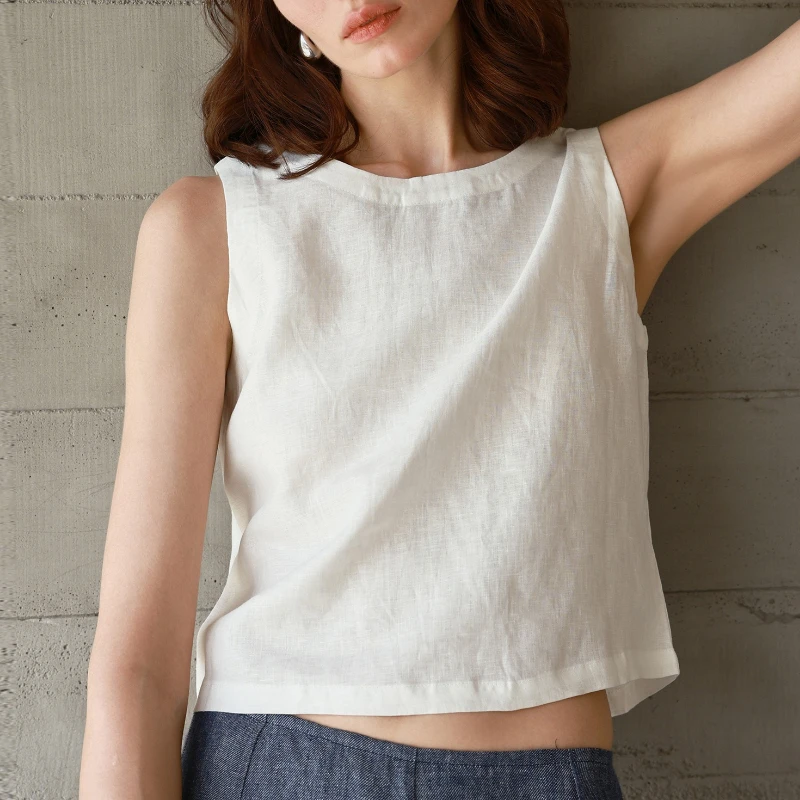 Premium Linen Vest Front and Rear Two Wear Vest Short Design Sense Women's Sleeveless Top Lazy Loose Vest
Premium Linen Vest Front and Rear Two Wear Vest Short Design Sense Women's Sleeveless Top Lazy Loose Vest