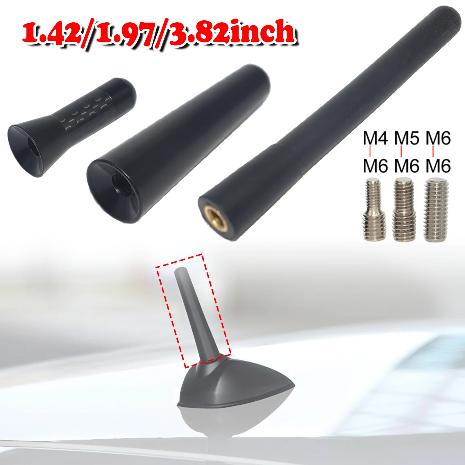 Universal AM/FM Bee Sting Stubby Aerial Mast Antenna Radio Roof Mount Sport Short Rod Accessories For 4mm 5mm 6mm antenna bases
Universal AM/FM Bee Sting Stubby Aerial Mast Antenna Radio Roof Mount Sport Short Rod Accessories For 4mm 5mm 6mm antenna bases