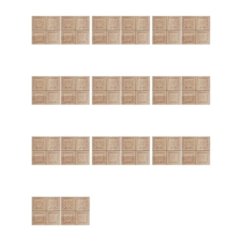 Y17A 80Pcs Wood Carved Applique Onlay Carving Checkered Unpainted Flower Pattern Decal For Cabinet Door Furniture Decoration
Y17A 80Pcs Wood Carved Applique Onlay Carving Checkered Unpainted Flower Pattern Decal For Cabinet Door Furniture Decoration