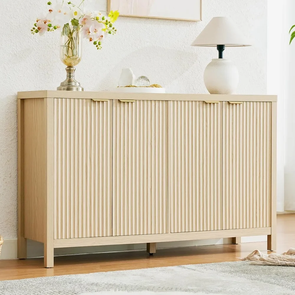 Sideboard Buffet Cabinet with Storage, Fluted Storage Cabinet, Accent Cabinet with 4 Doors for Kitchen, Entryway, Dining Room
Sideboard Buffet Cabinet with Storage, Fluted Storage Cabinet, Accent Cabinet with 4 Doors for Kitchen, Entryway, Dining Room
