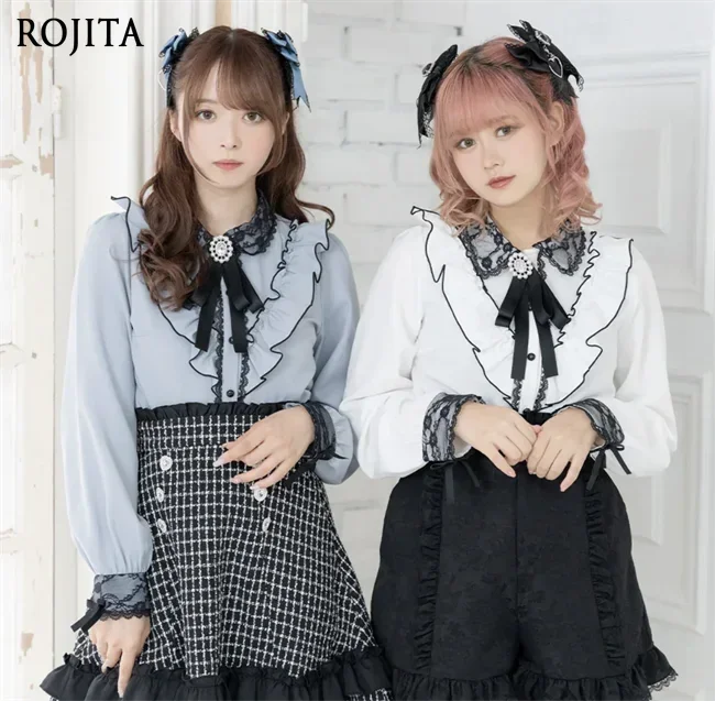 Spring Autumn Japanese Tops Women's Versatile Lady Lace Splicing Long-sleeved Bow Decorative Shirt Women's Student Wear Shirts
Spring Autumn Japanese Tops Women's Versatile Lady Lace Splicing Long-sleeved Bow Decorative Shirt Women's Student Wear Shirts
