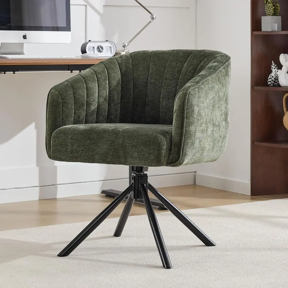 Upholstered Stationary Office Chair, Comfortable Dining Seat with Back Support, Green Accent Armchair for Home Office, Vanity or
Upholstered Stationary Office Chair, Comfortable Dining Seat with Back Support, Green Accent Armchair for Home Office, Vanity or