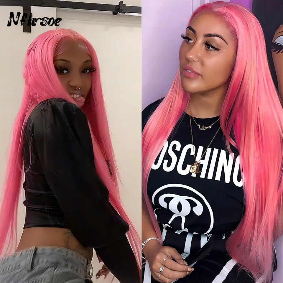 Brazilian Colored Human Hair Wig High Quality Transparent Lace Frontal Wigs Bright Pink Long Straight For Women Wear And Go
Brazilian Colored Human Hair Wig High Quality Transparent Lace Frontal Wigs Bright Pink Long Straight For Women Wear And Go